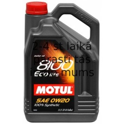 Motul 8100 Eco-lite 0W20 5L Honda Mazda Subaru SM/CF